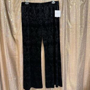 Beyond Yoga Black Baroque Velvet Wide Leg Cozy‎ Lounge Pants XL NWT